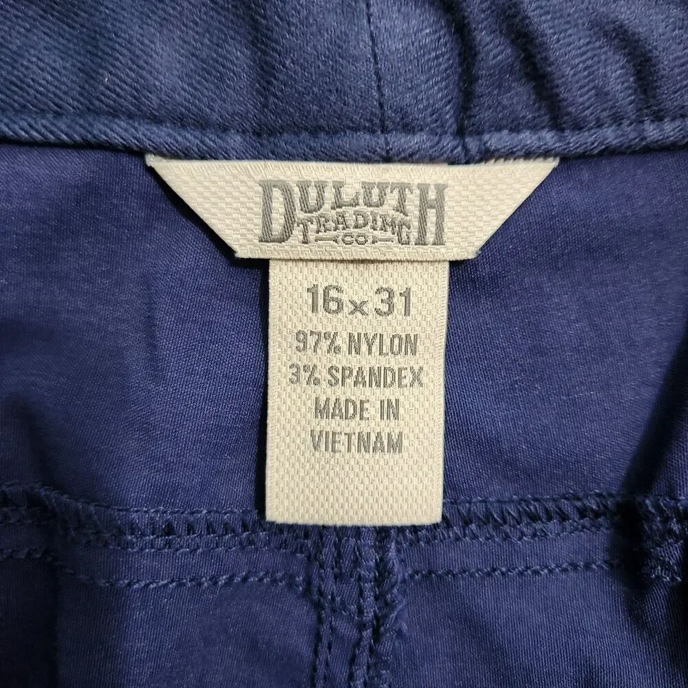 Duluth Trading Co Pants Women 16x31(28.5) Navy Blue Cargo Nylon Outdoor Hiking